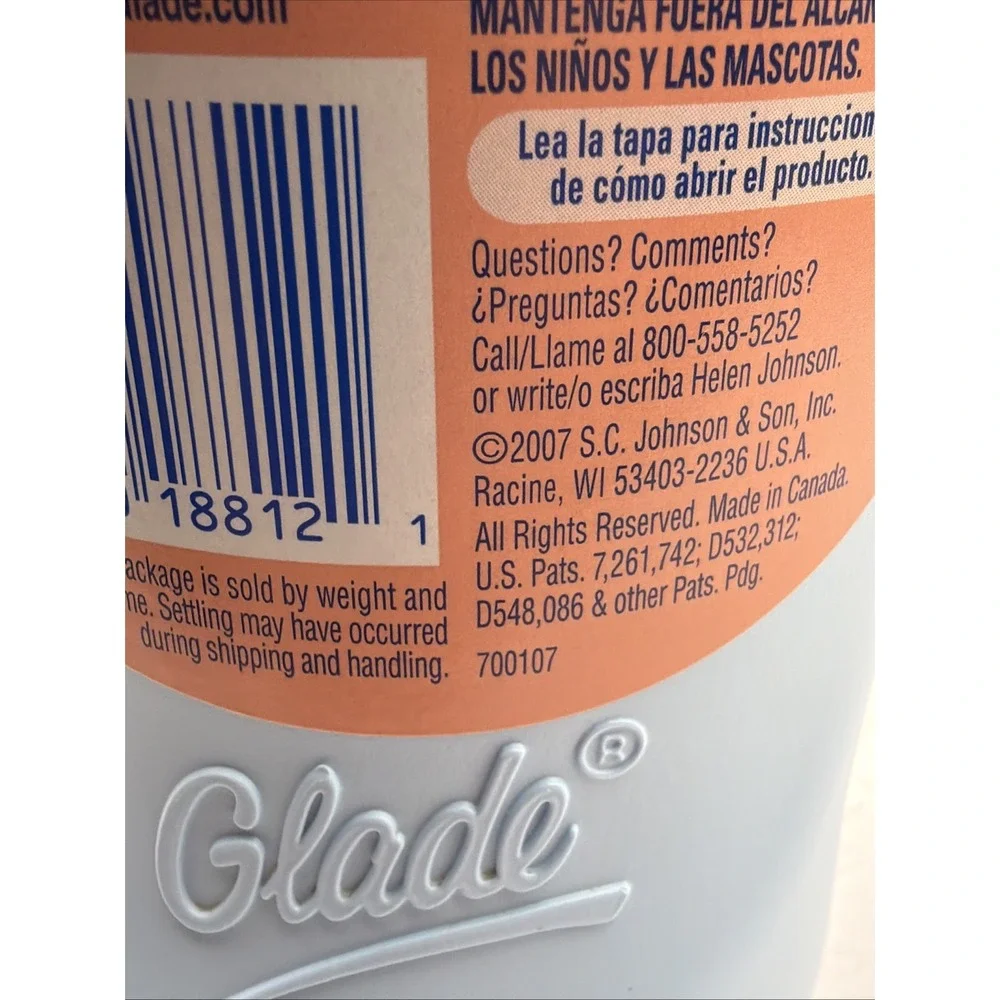 NOS Glade PEACHES & PETALS Carpet & Room Odor Eliminator Discontinued HTF